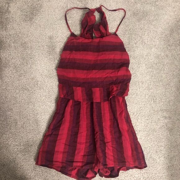 NWT ANTHROPOLOGIE Amadi Striped Linen Shorts Romper - Picture 8 of 14